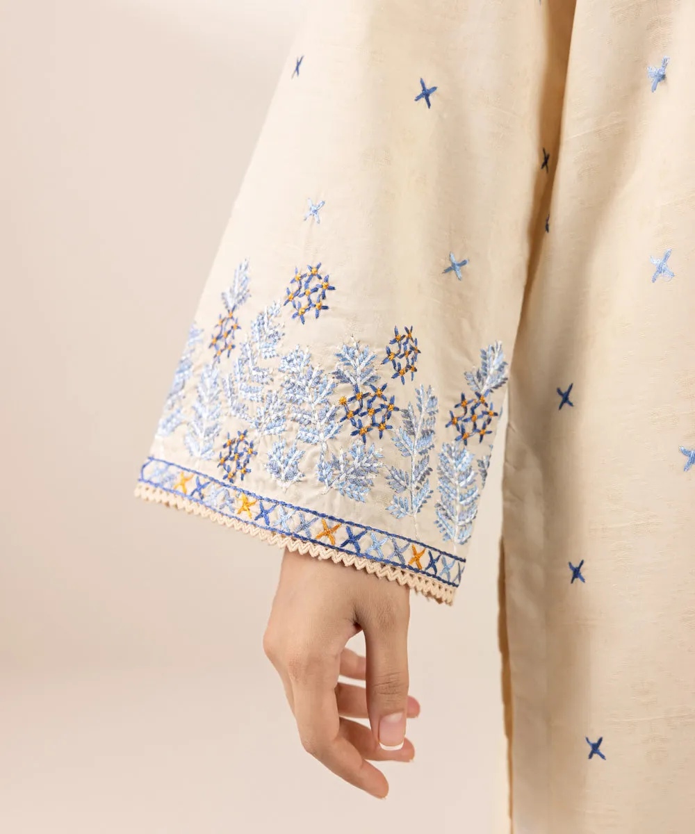 Embroidered Cotton Jacquard Shirt