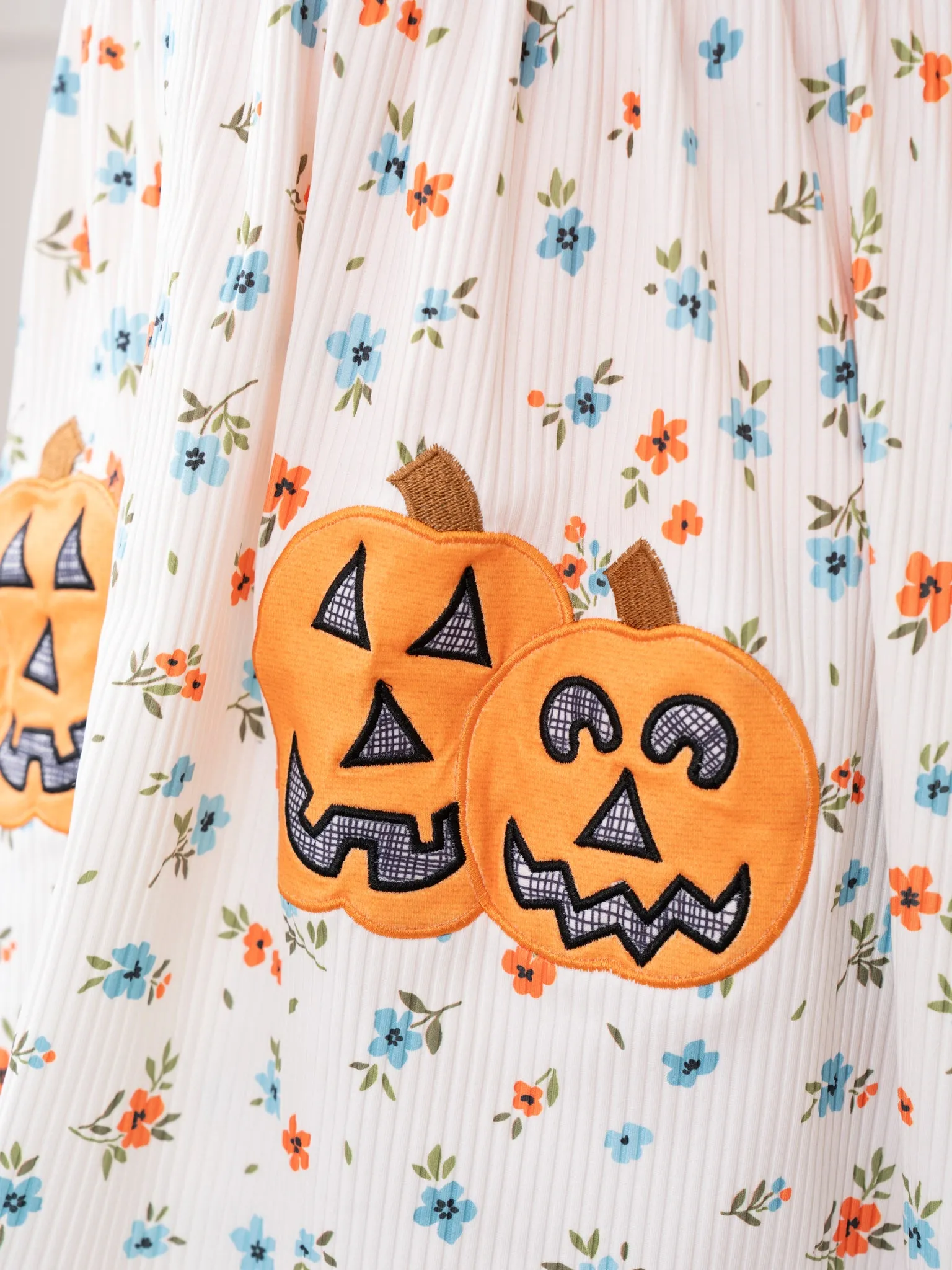 Embroidered Jack-O-Lantern Garden Skirtall Set