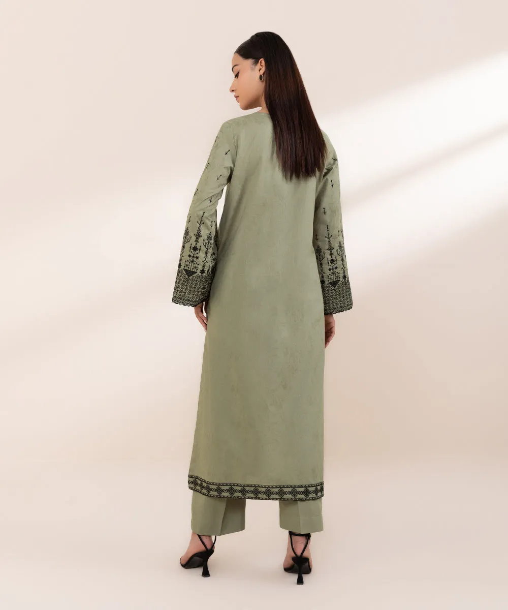 Embroidered Linen Jacquard Shirt