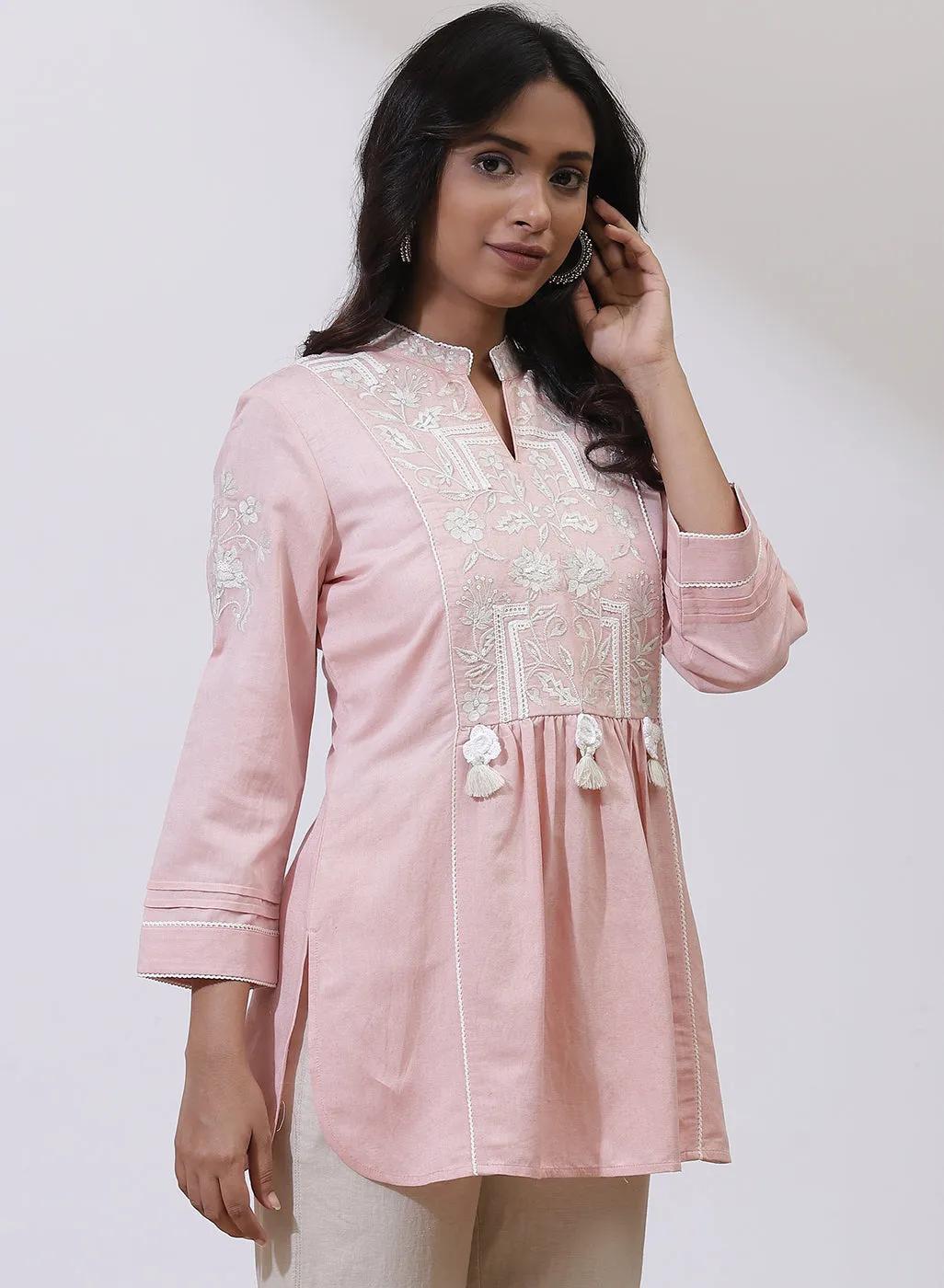 Evening Sand Alora Collection Tunic With Crochet Work