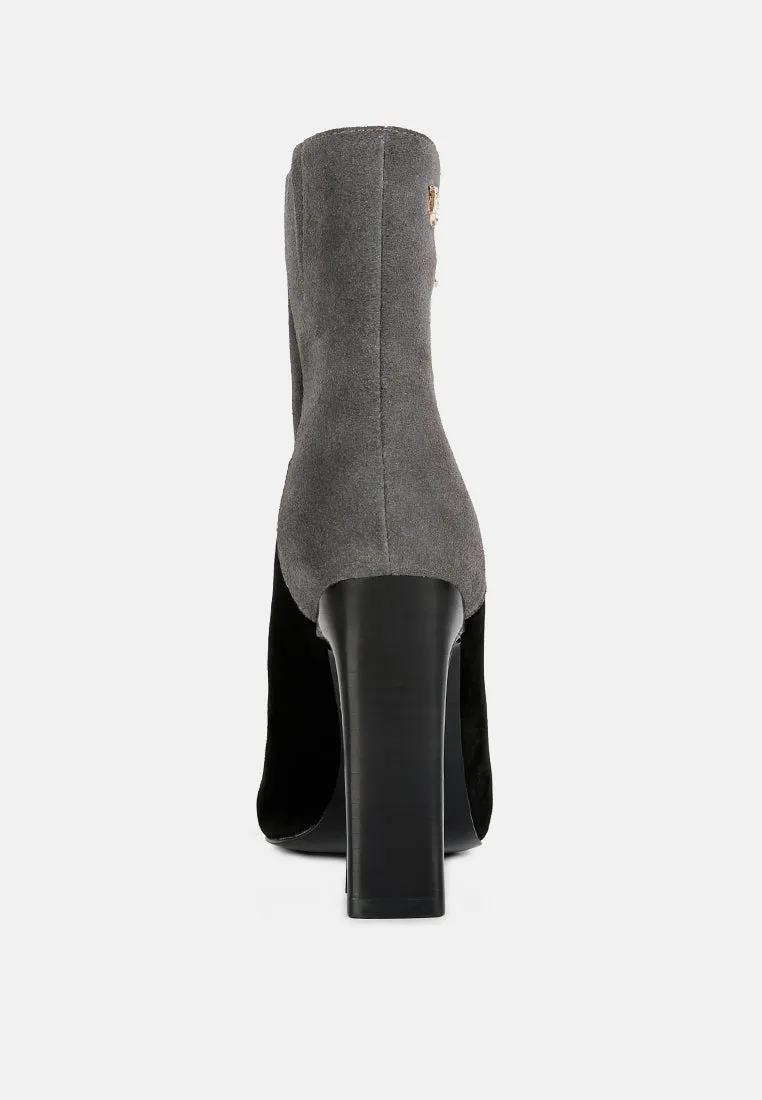 Ezra Patchwork Suede Ankle Boots By Ruw