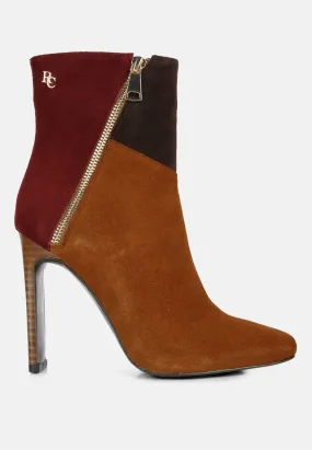 Ezra Patchwork Suede Ankle Boots By Ruw