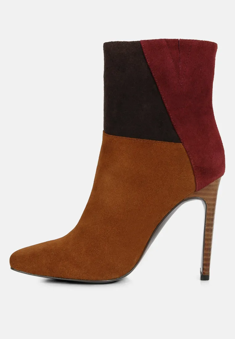 Ezra Patchwork Suede Ankle Boots By Ruw