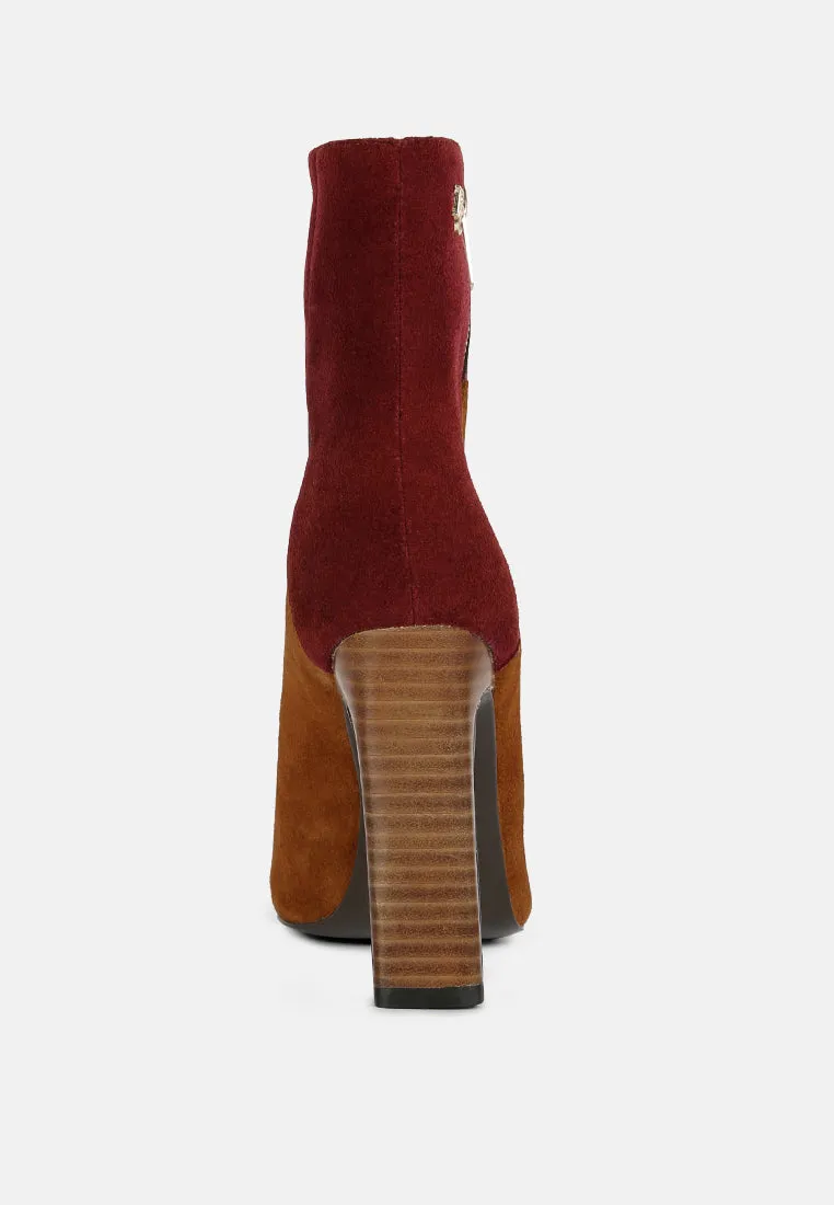 Ezra Patchwork Suede Ankle Boots By Ruw