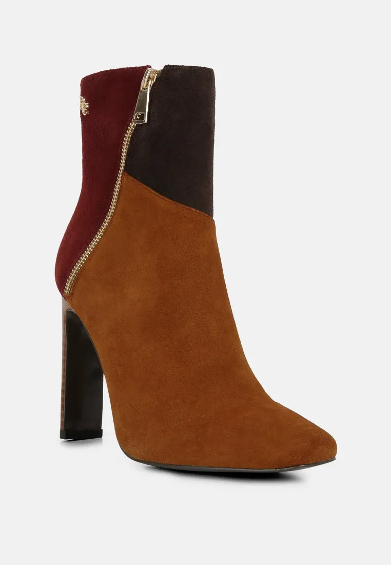 Ezra Patchwork Suede Ankle Boots By Ruw