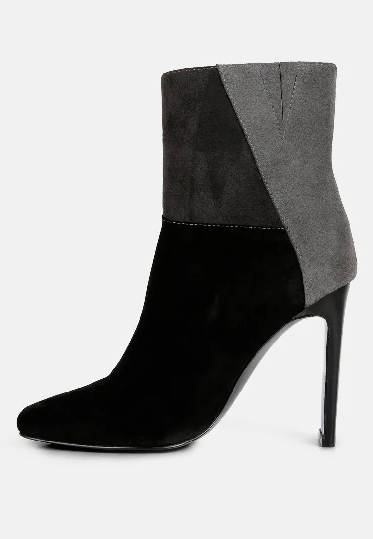 Ezra Patchwork Suede Ankle Boots By Ruw