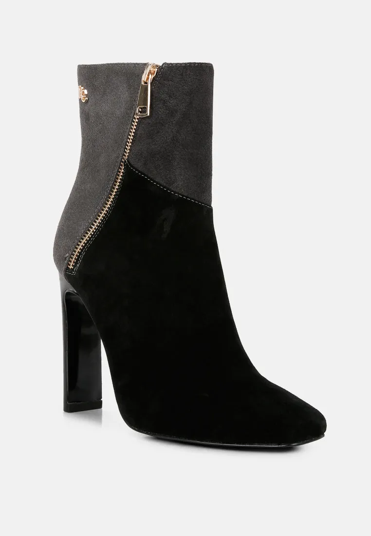 Ezra Patchwork Suede Ankle Boots By Ruw