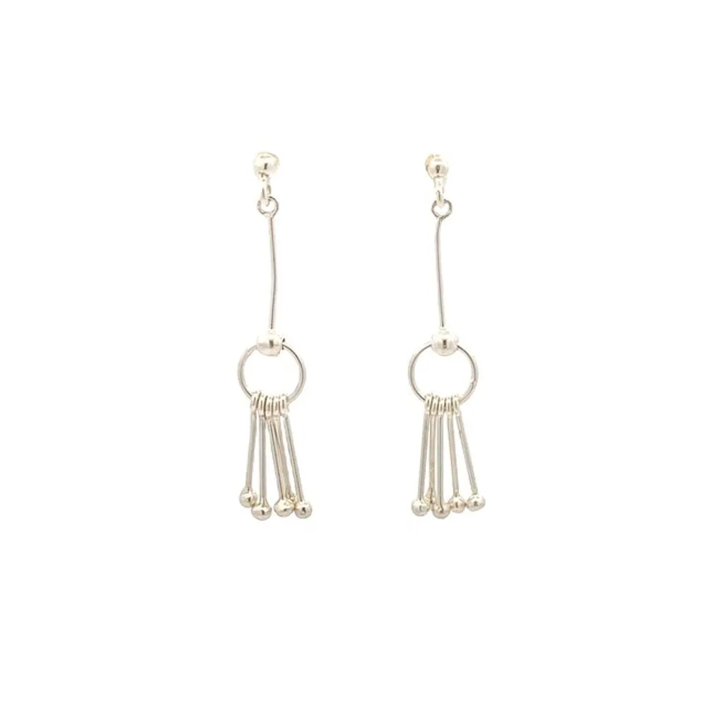 Fara Beads 925 Sterling Silver Stud Drop Earrings