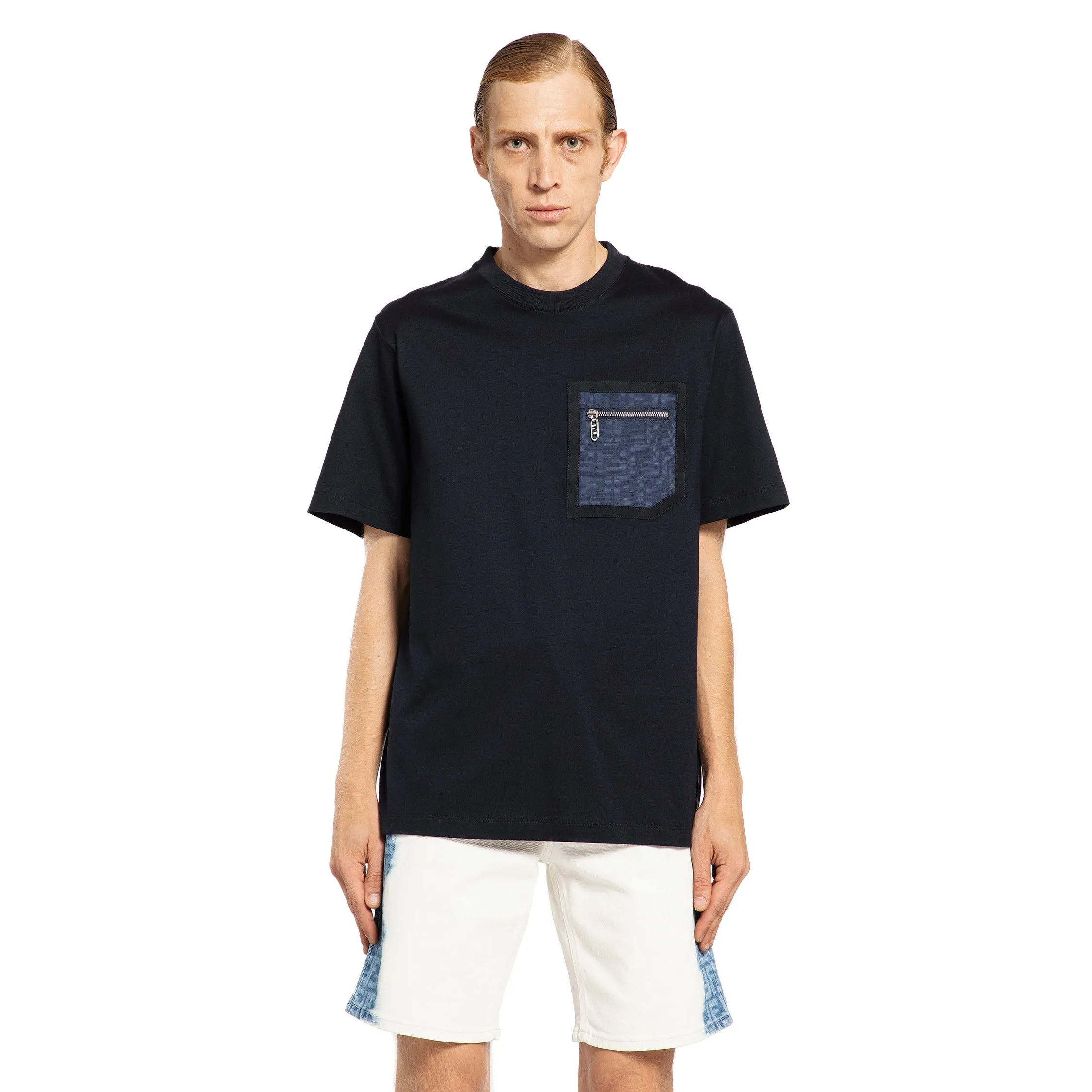 FENDI MAN BLUE T-SHIRTS & TANK TOPS