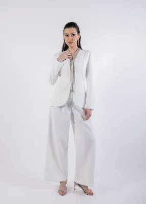 Flared Leg Solid Formal Trouser