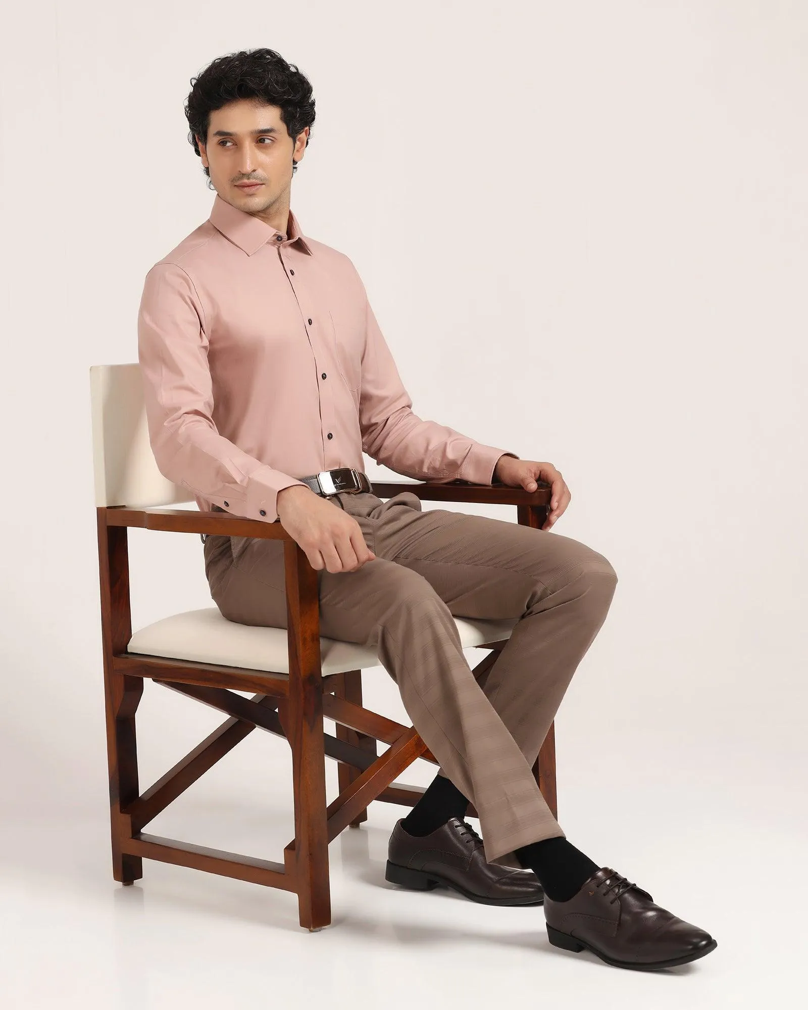 Formal Pink Solid Shirt - Retro