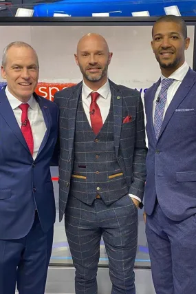 Former Leeds United Footballer Danny Mills in Eton Navy Tweed Check Suit