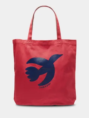 Free spirit peace bird canvas tote bag