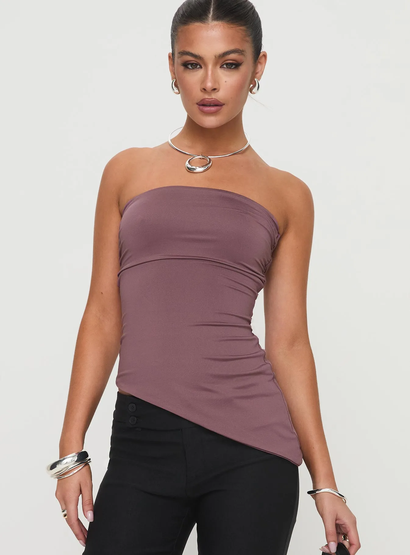 Galan Strapless Top Purple