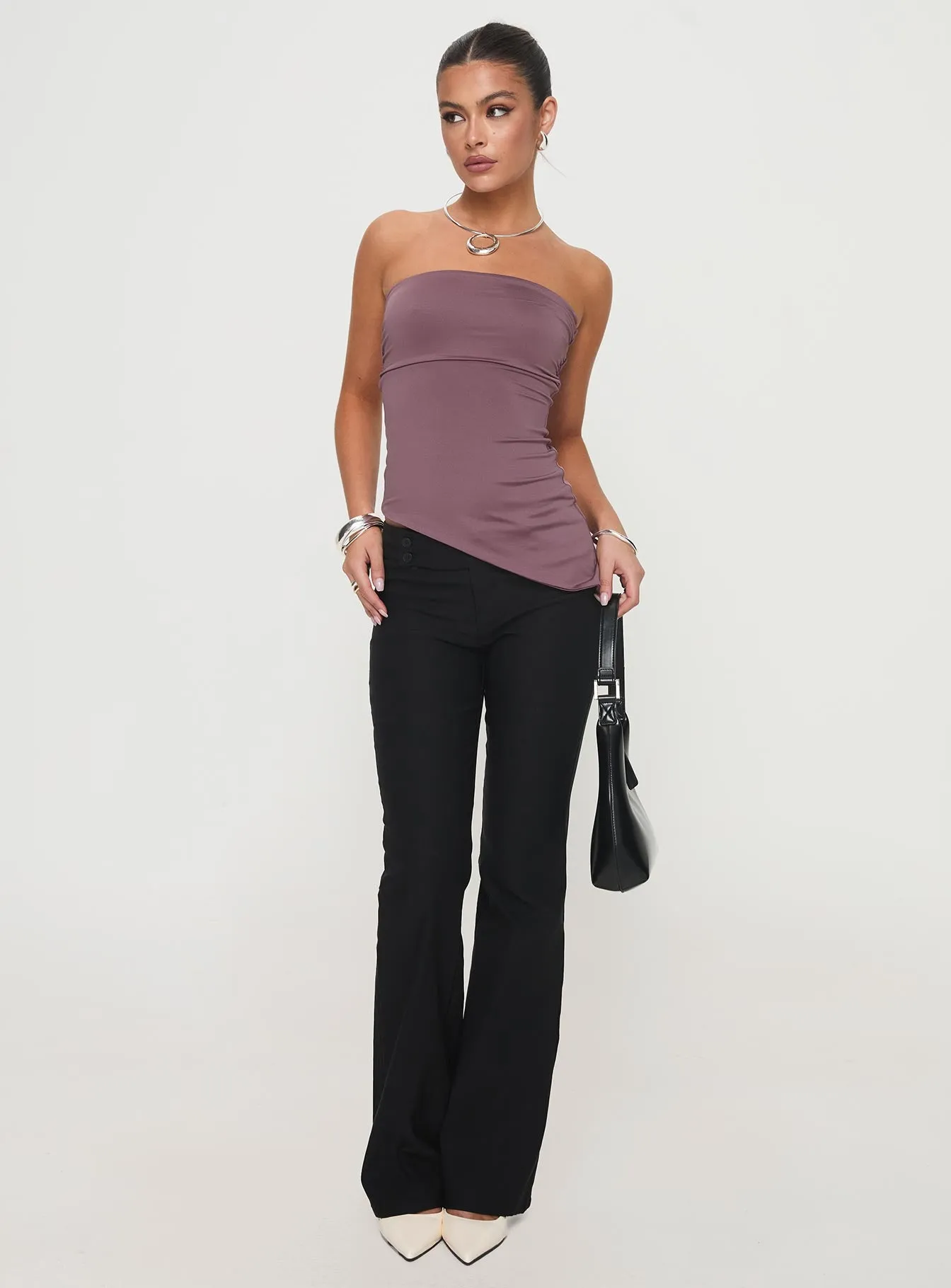 Galan Strapless Top Purple