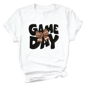 Game Day Bow Adult Graphic Tee | White