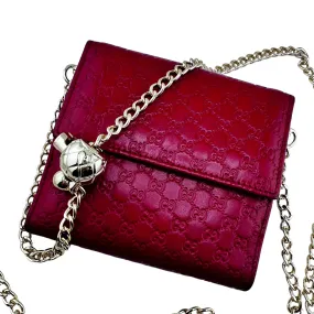 GUCCI Micro Guccissima Compact Wallet with Chain