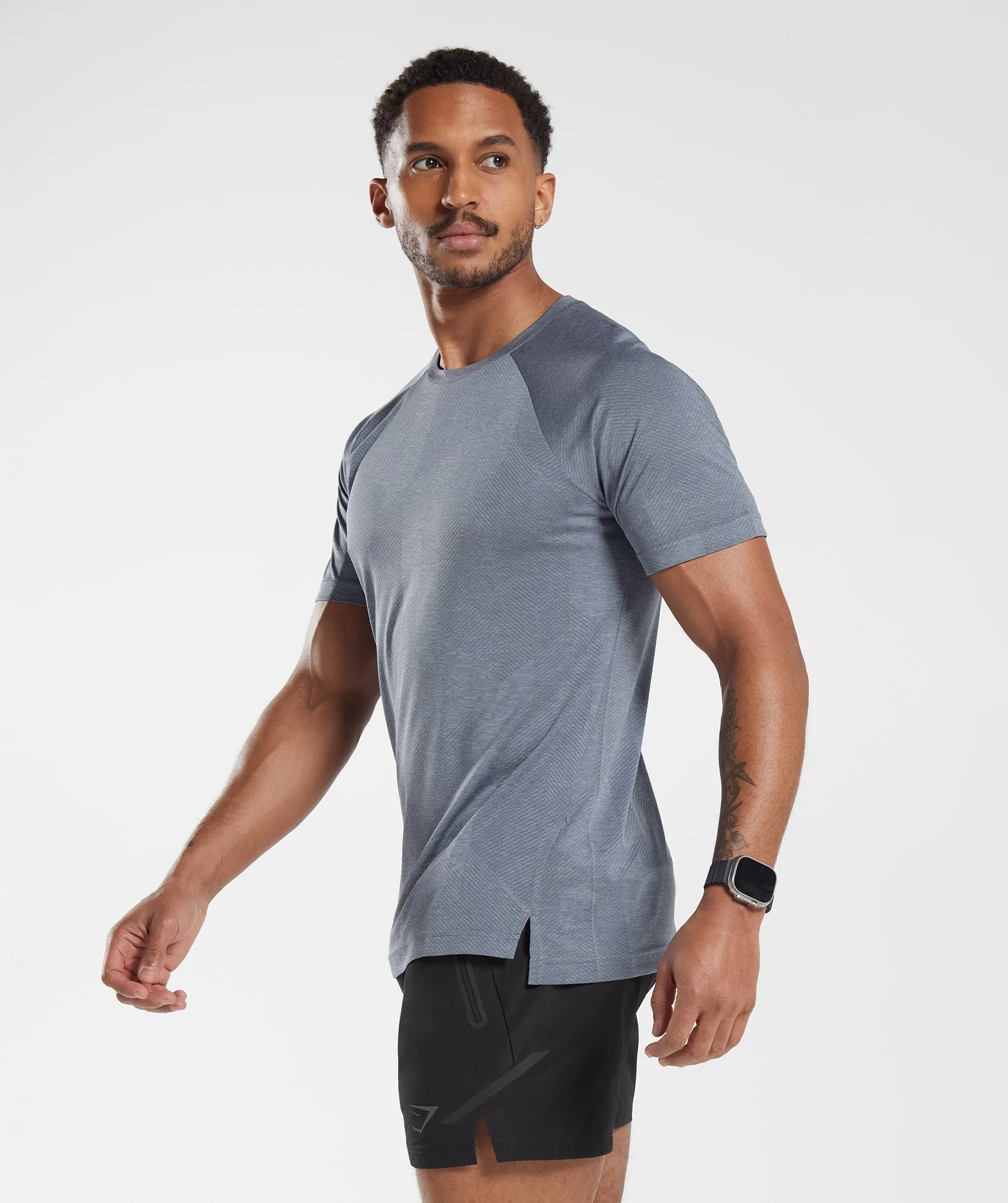 Gymshark Apex T-Shirt - Evening Blue/Drift Grey