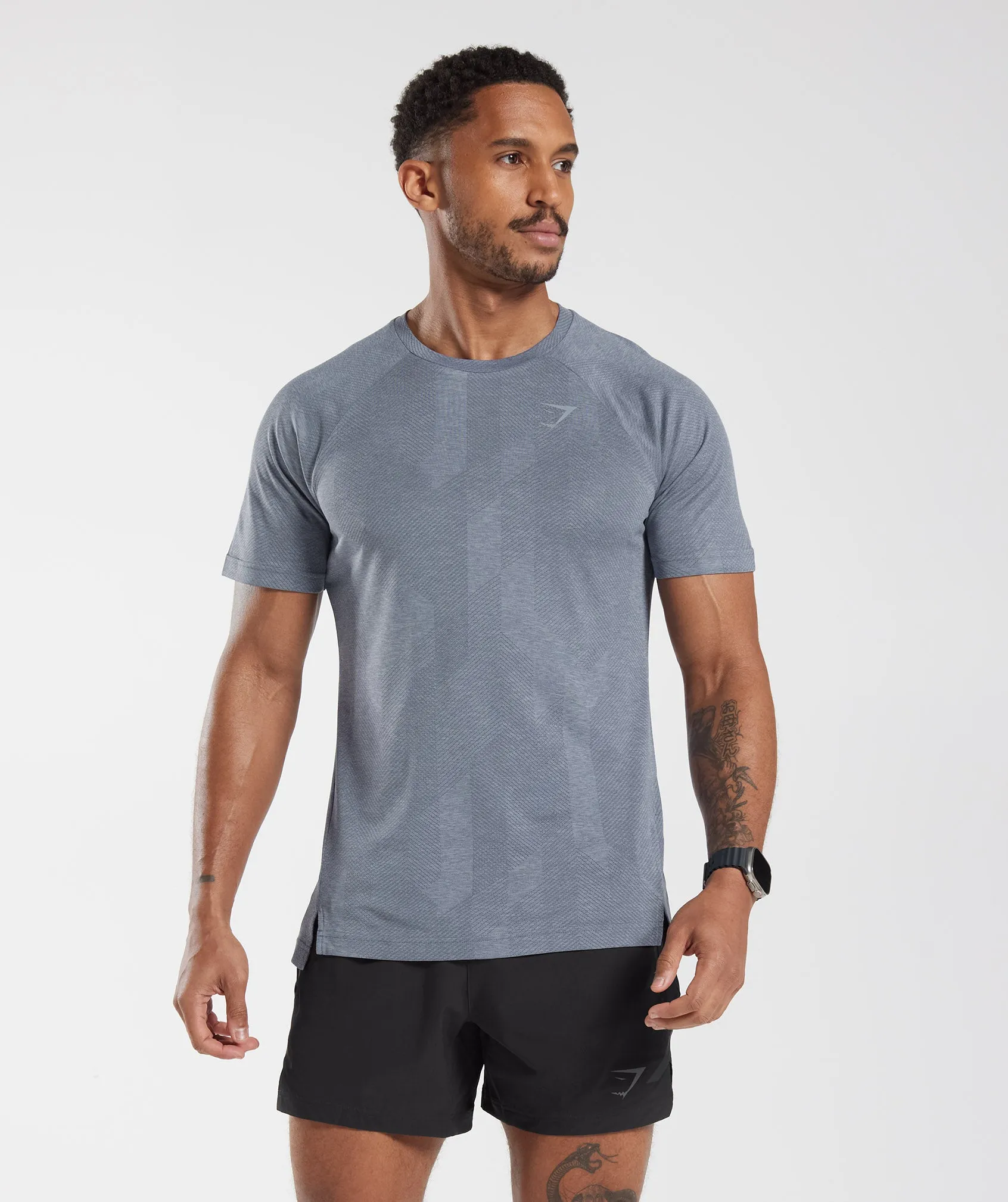 Gymshark Apex T-Shirt - Evening Blue/Drift Grey