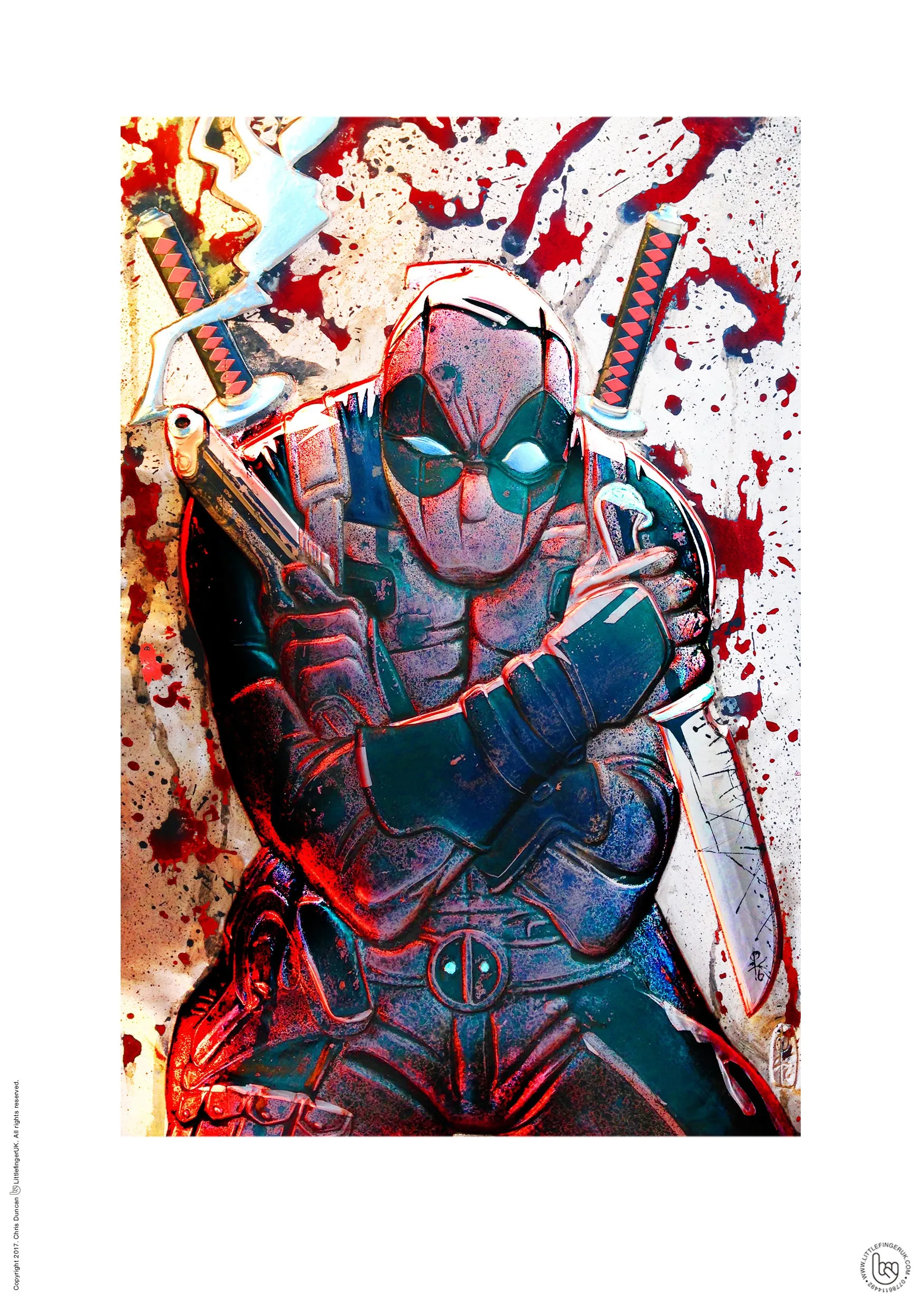 Hand Signed PRINT by Chris Duncan - DEADPOOL