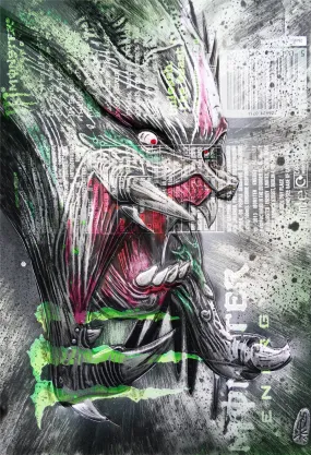 Hand Signed PRINT - By Chris Duncan /PREDATOR on MONSTER can