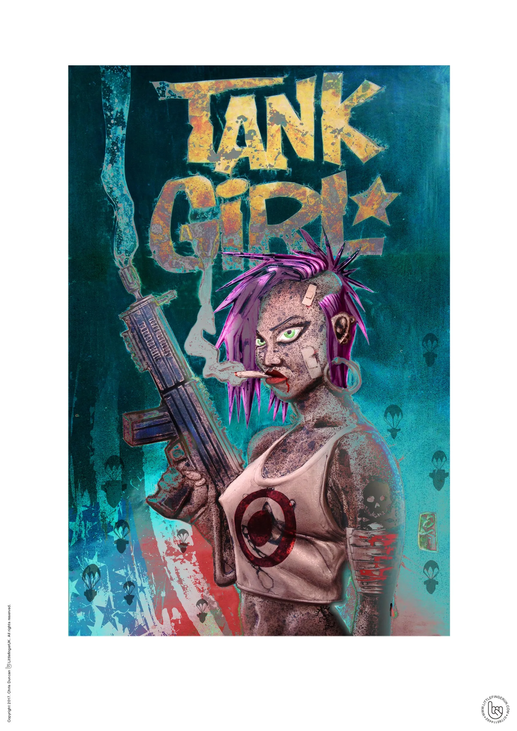 Hand Signed PRINT by Chris Duncan - TANK GIRL