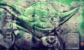 Hand Signed PRINT by Chris Duncan, YODA on Carlsberg Can