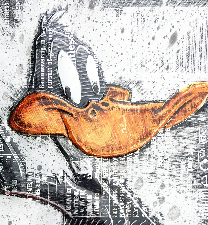 Hand Signed PRINT - DAFFY DUCK by Chris Duncan on RELENTLESS can