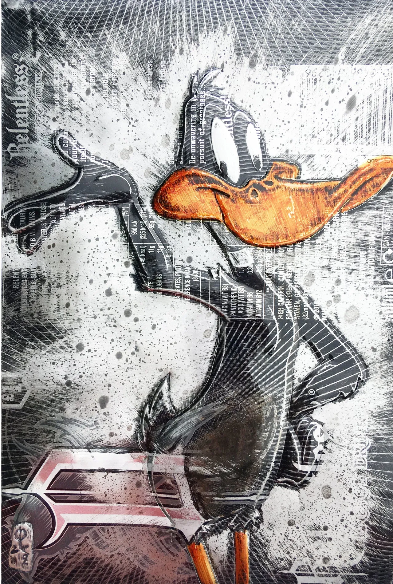 Hand Signed PRINT - DAFFY DUCK by Chris Duncan on RELENTLESS can