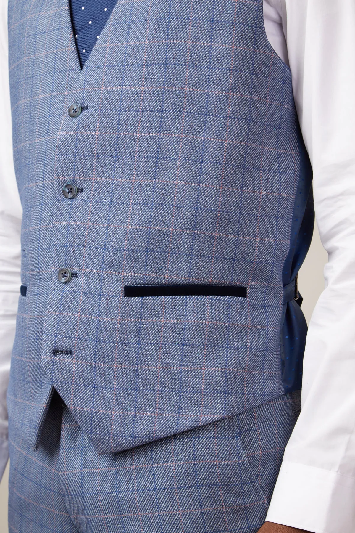 HARRY - Blue Tweed Suit with Single Breasted Waistcoat