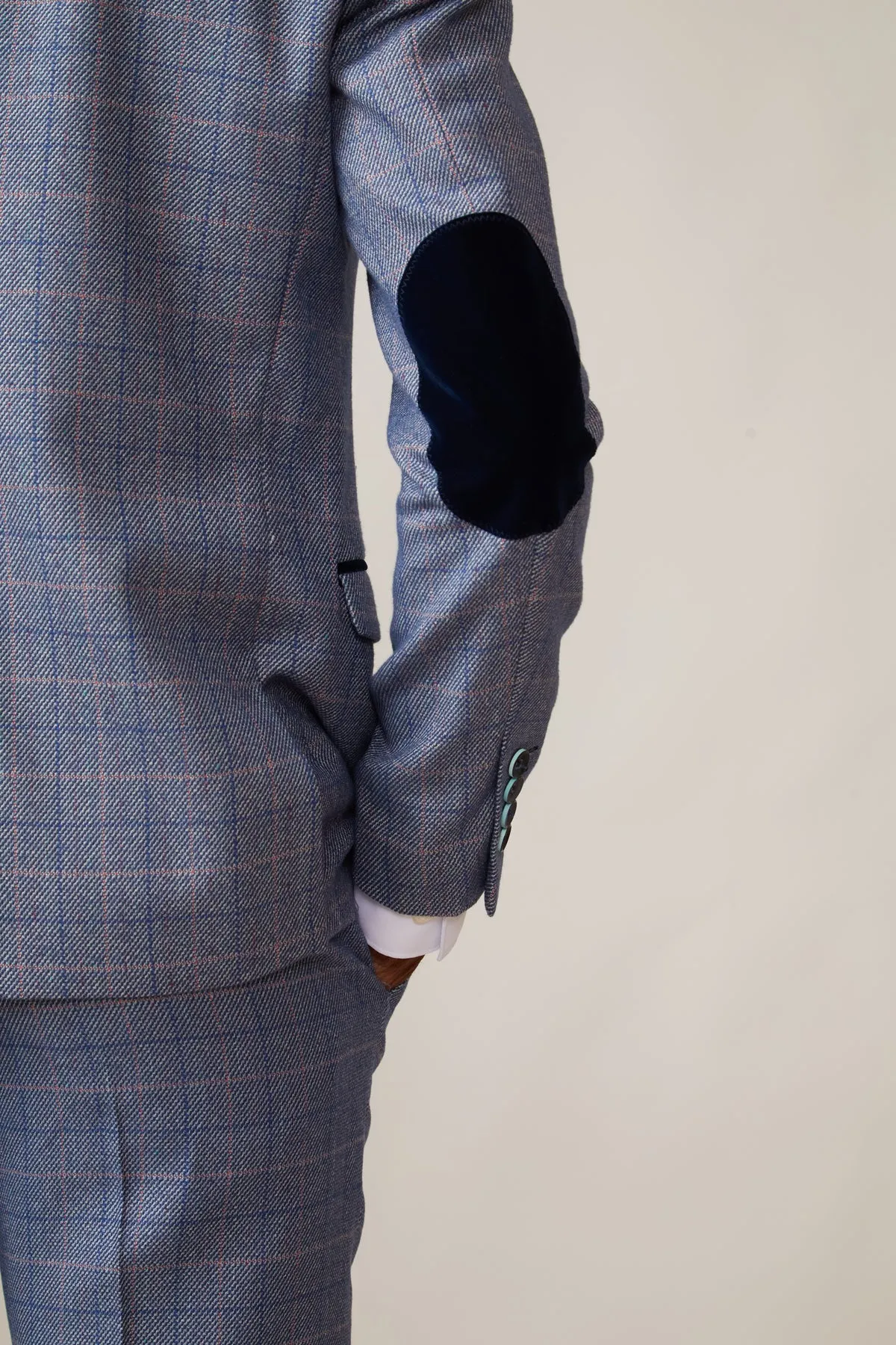 HILTON - Blue Tweed Suit with Single Breasted Waistcoat