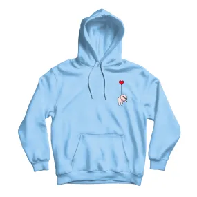 Hot Heart Balloon Light Blue Hoodie