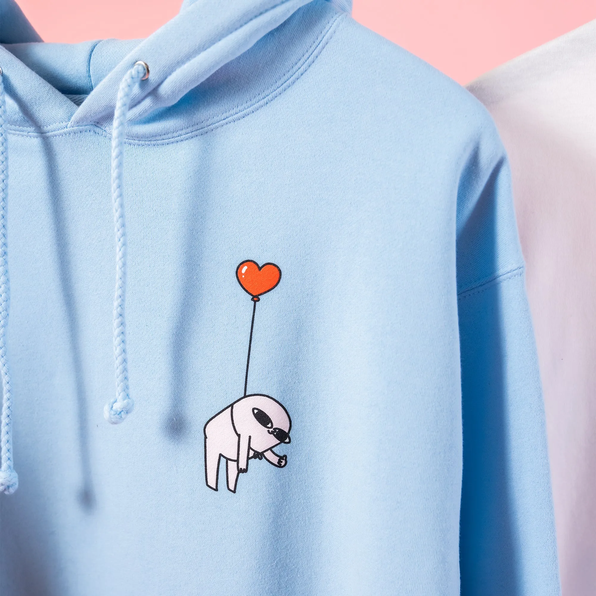 Hot Heart Balloon Light Blue Hoodie