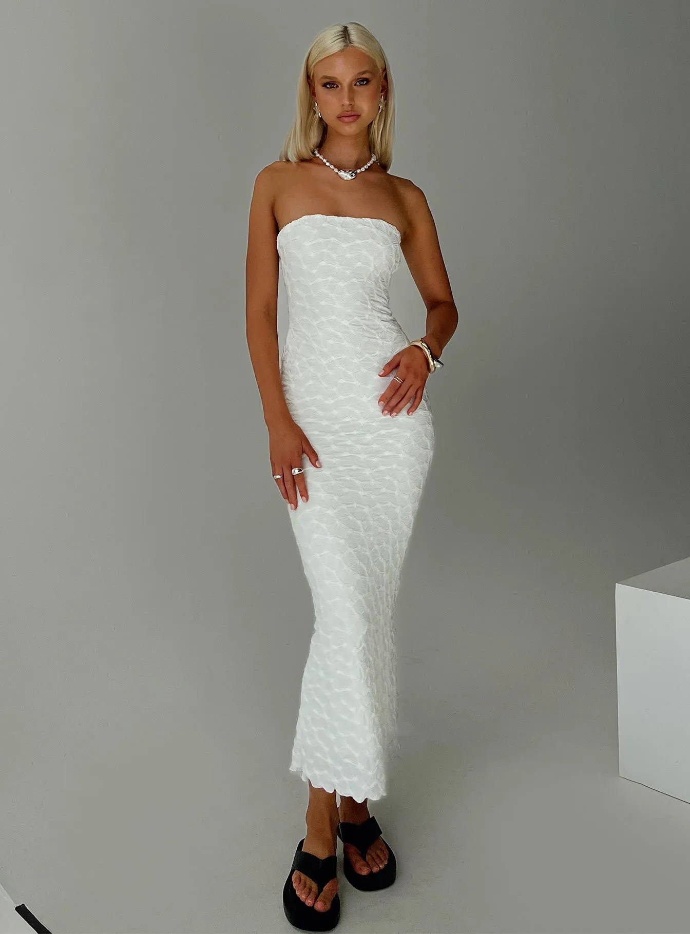 Jaxx Strapless Maxi Dress White