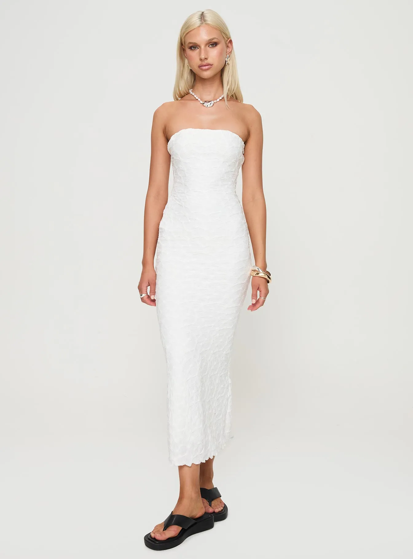 Jaxx Strapless Maxi Dress White