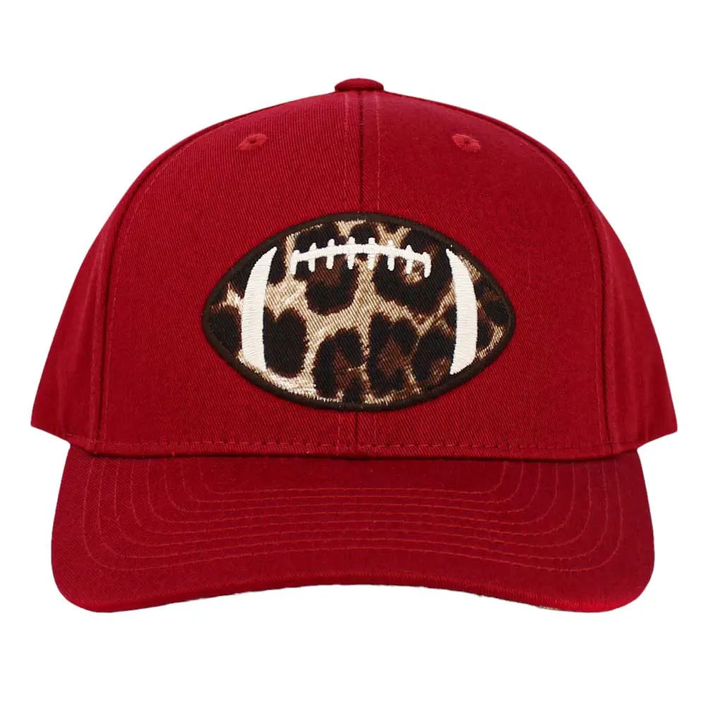 Leopard Football Ball Front Baseball Cap