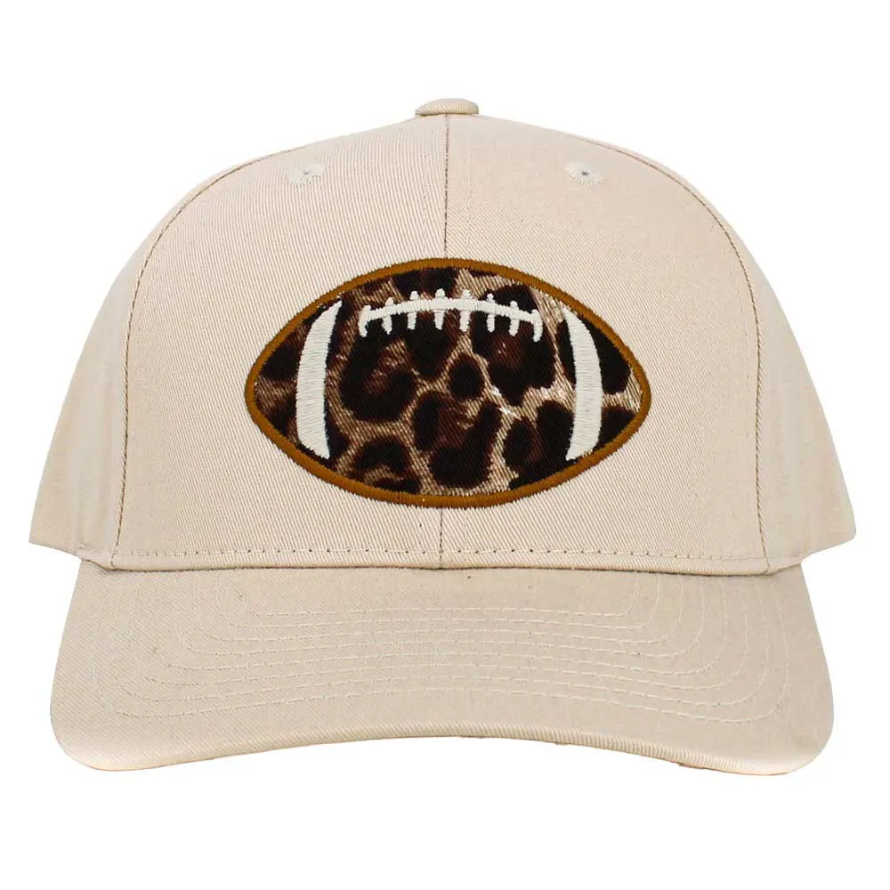 Leopard Football Ball Front Baseball Cap