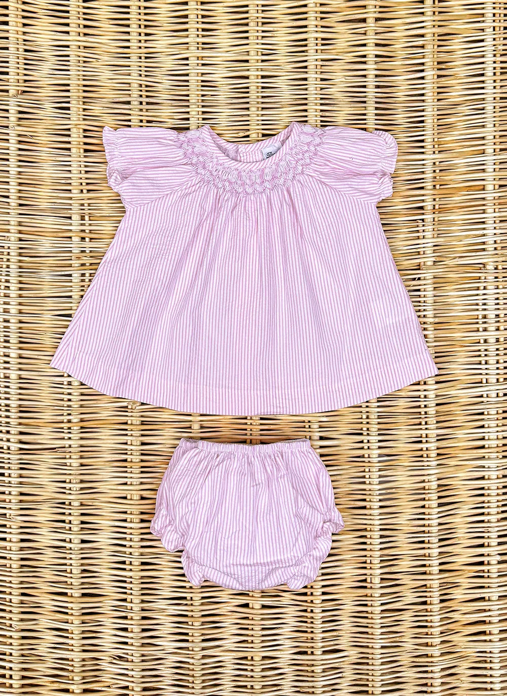 Little Girly Striped Smock Set