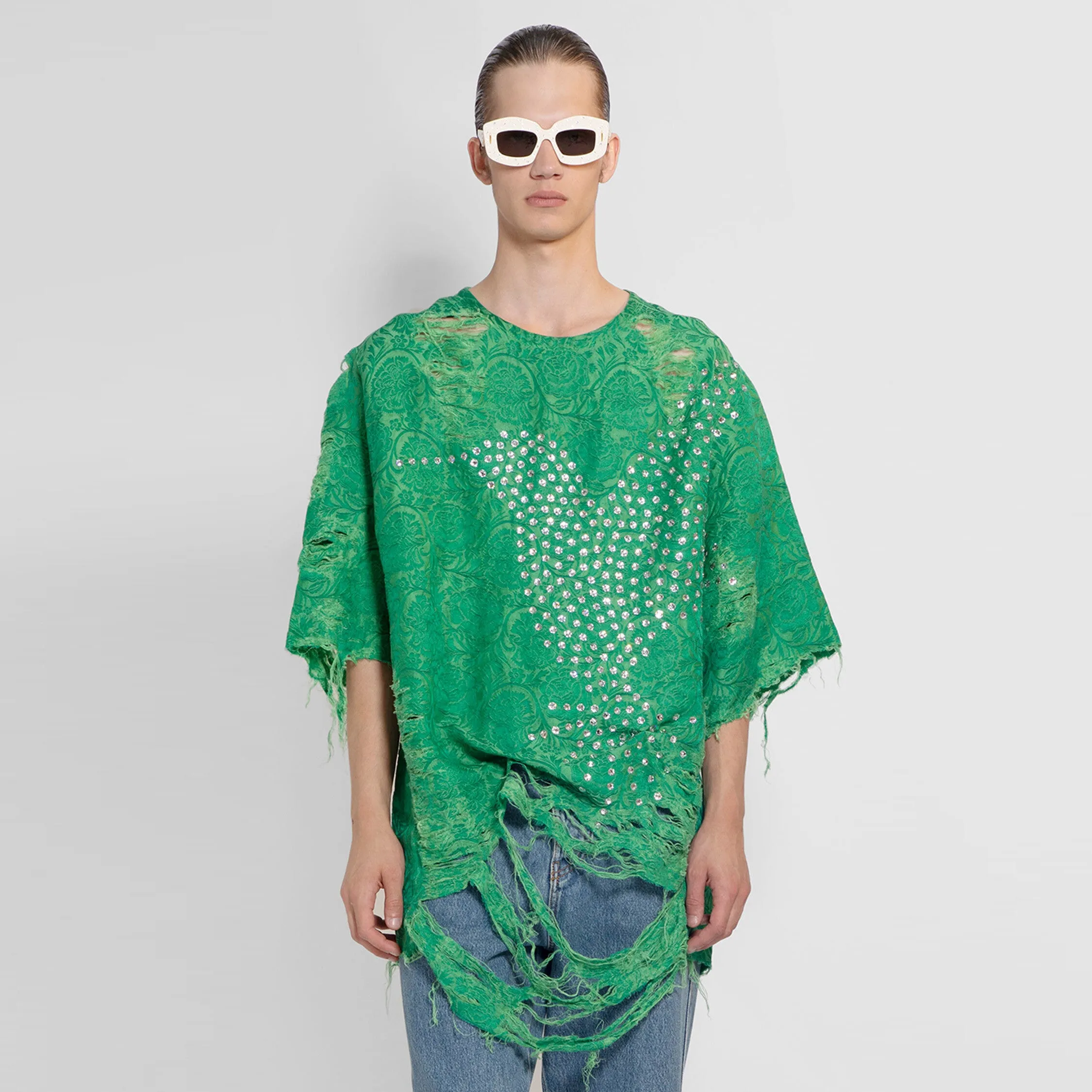 LOEWE MAN GREEN T-SHIRTS & TANK TOPS