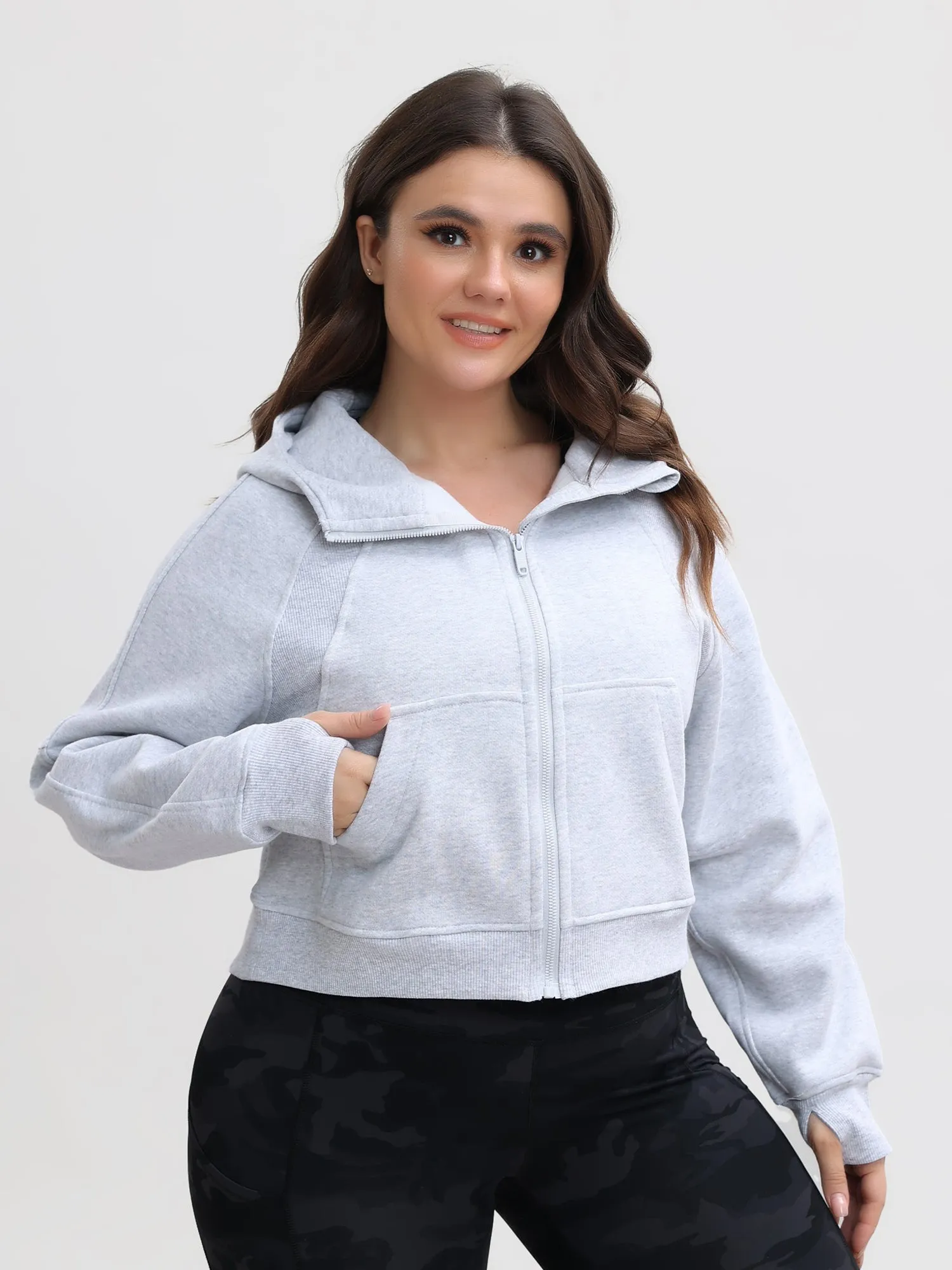 Loose Fleece Sports Full Zip Hoodie