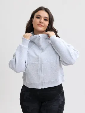 Loose Fleece Sports Full Zip Hoodie