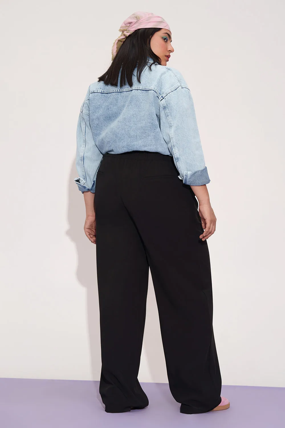 Luna Night Curve Straight Fit Korean Pants