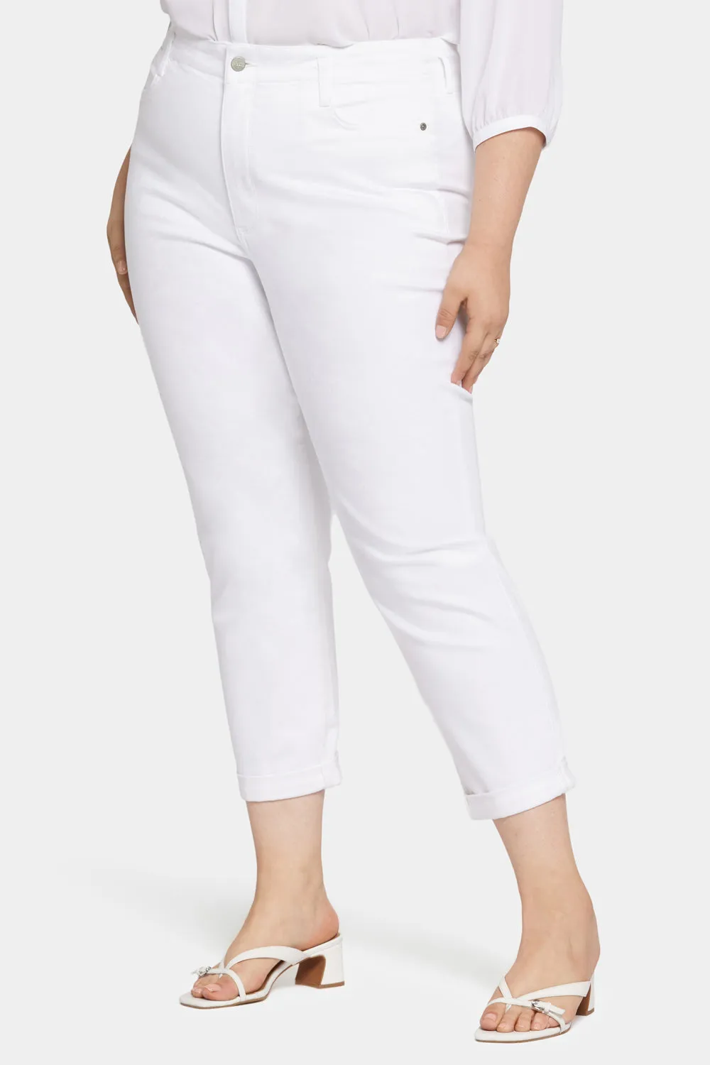 Margot Girlfriend Jeans In Plus Size - Optic White