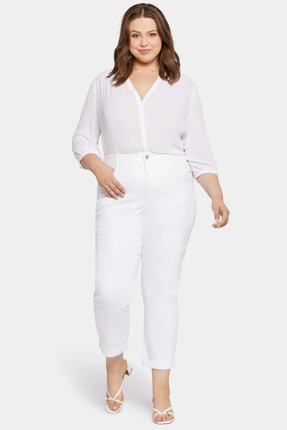 Margot Girlfriend Jeans In Plus Size - Optic White