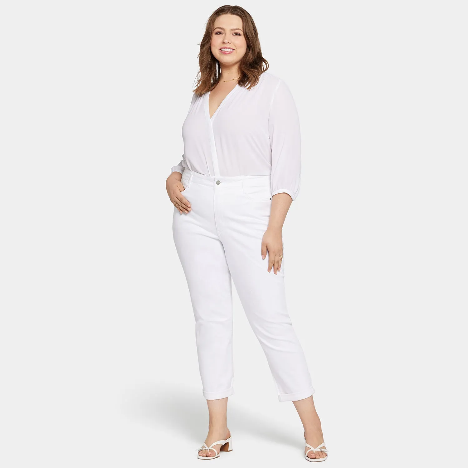 Margot Girlfriend Jeans In Plus Size - Optic White