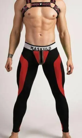 MASKULO Legging Spandex Youngero Fetish Regular Rear Stretchy Red LG31-10 26