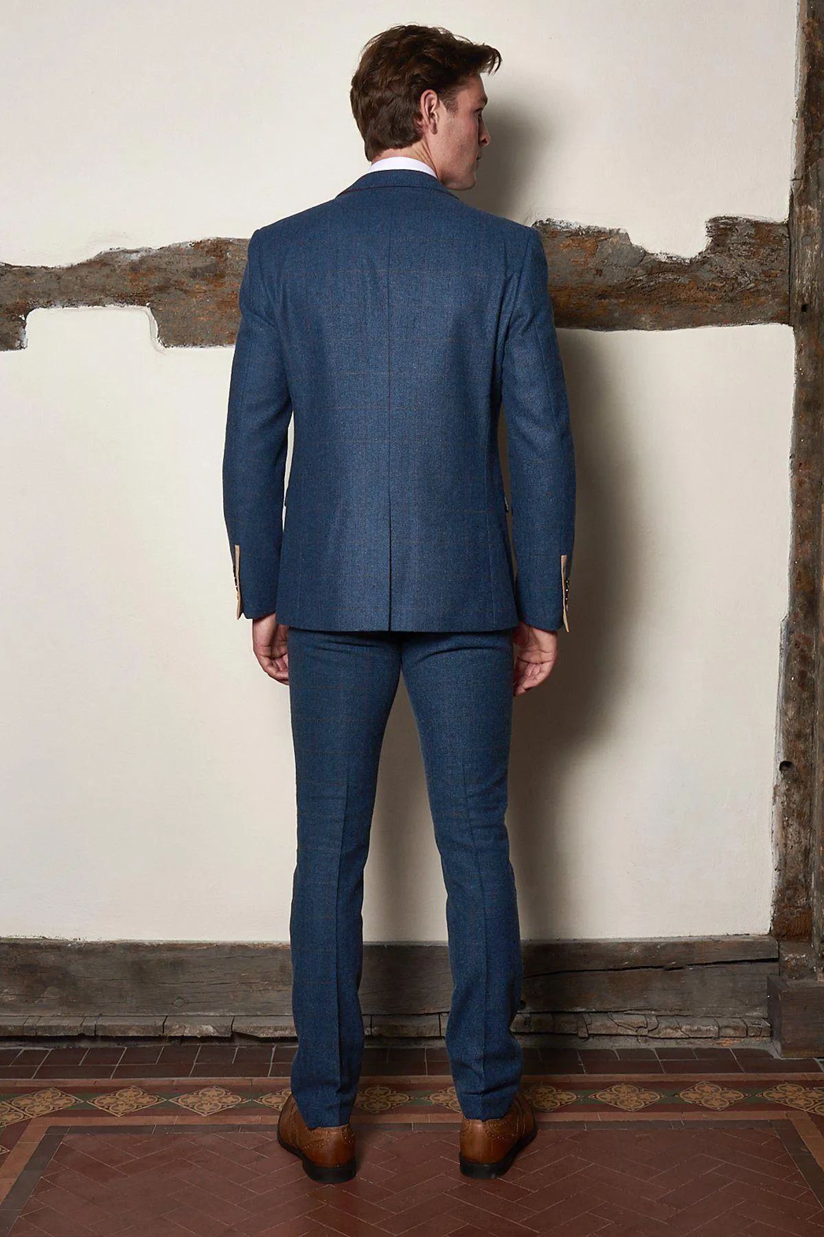 Matching Father & Son | Men’s DION - Blue Tweed Check Suit