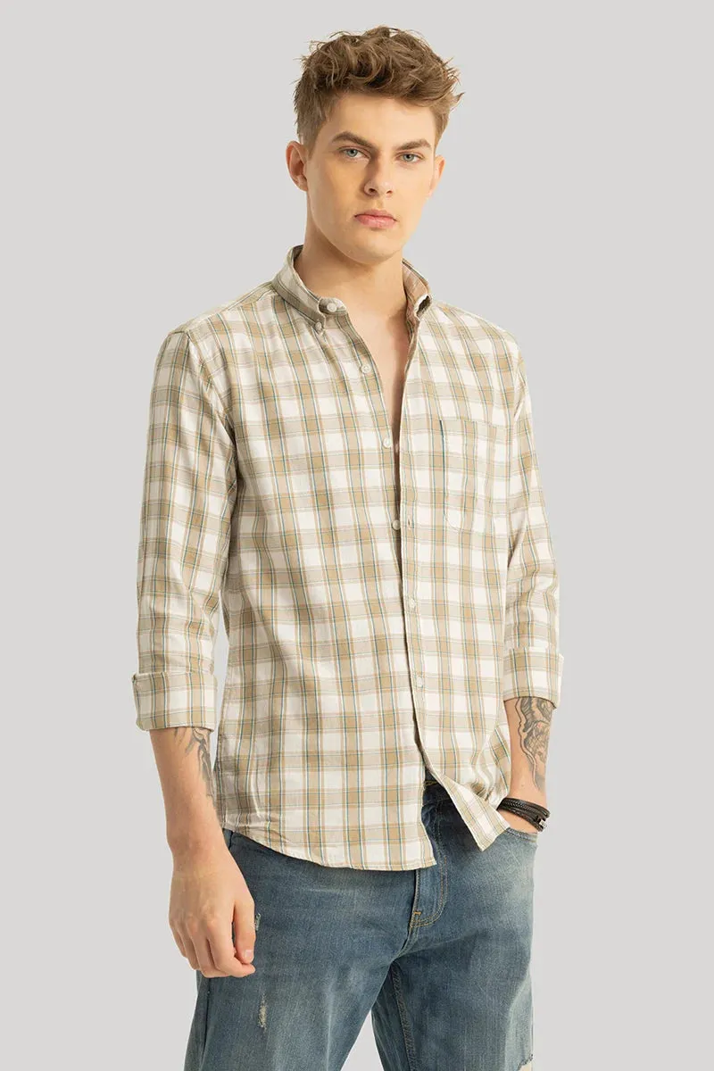 Mathieu Beige Checks Shirt