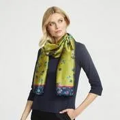 Melody Floral Border Scarf