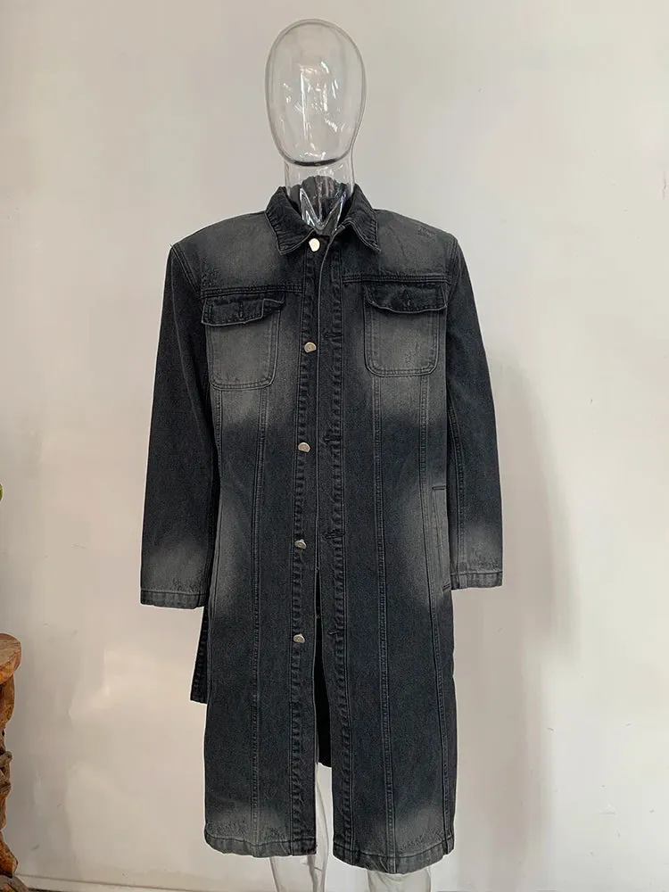 Men's Prestige Washed Denim Trench Coat